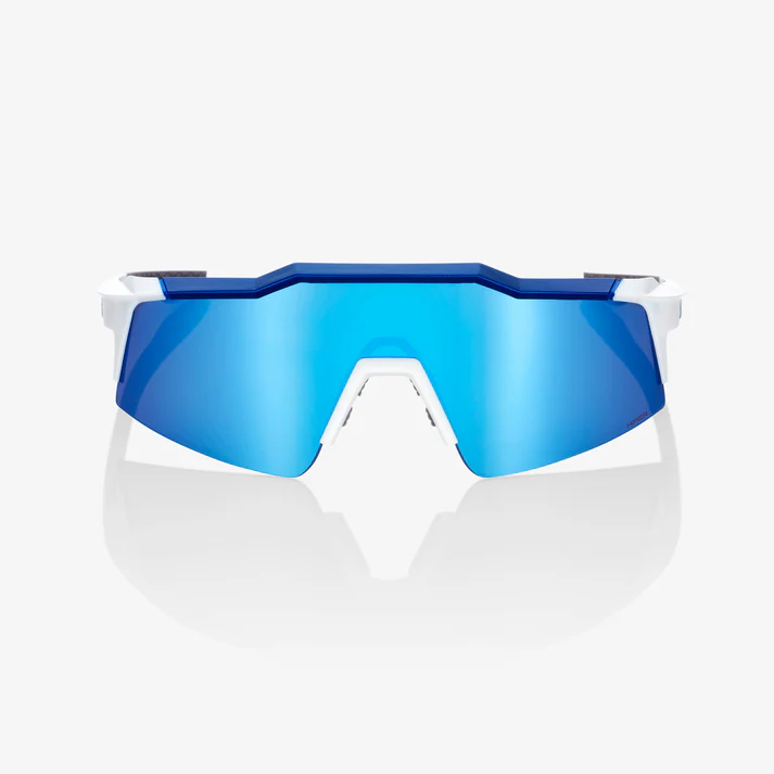 SPEEDCRAFT SL - Matte White / Metallic Blue - HiPER Blue Multilayer Mirror Lens