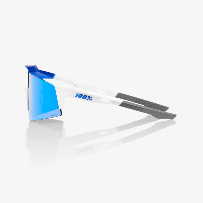 SPEEDCRAFT SL - Matte White / Metallic Blue - HiPER Blue Multilayer Mirror Lens