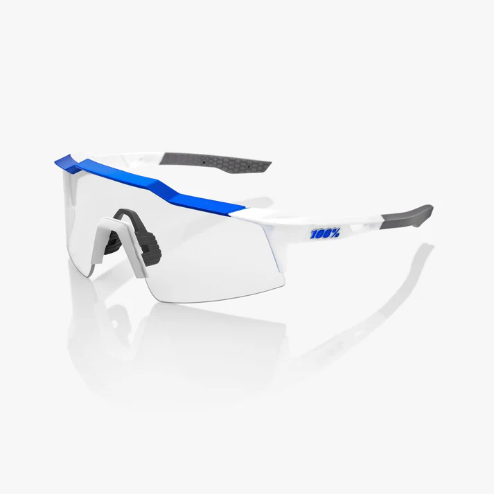 SPEEDCRAFT SL - Matte White / Metallic Blue - HiPER Blue Multilayer Mirror Lens