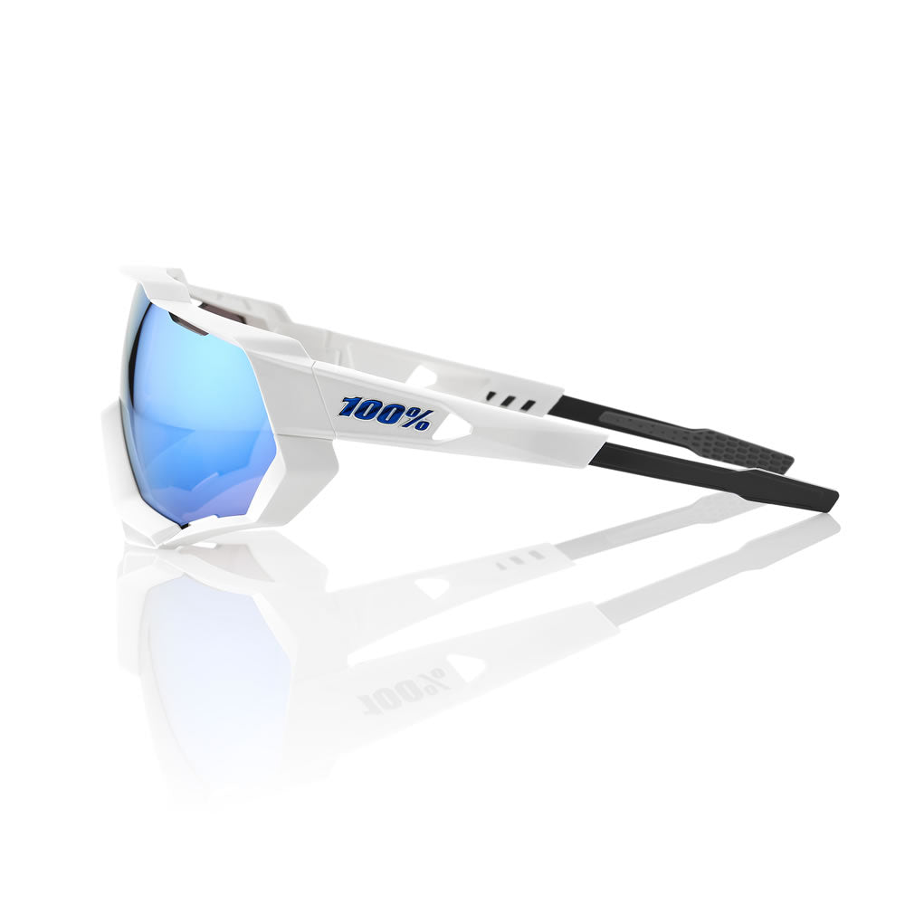 SPEEDTRAP - Matte White / HiPER Blue Multilayer Mirror Lens