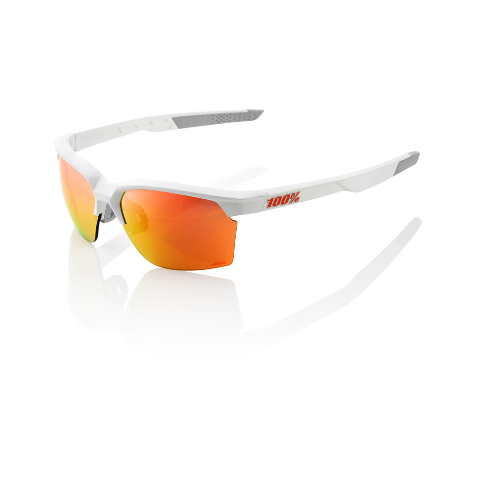 SPORTCOUPE- Matte White / HiPER Red Multilayer Mirror Lens