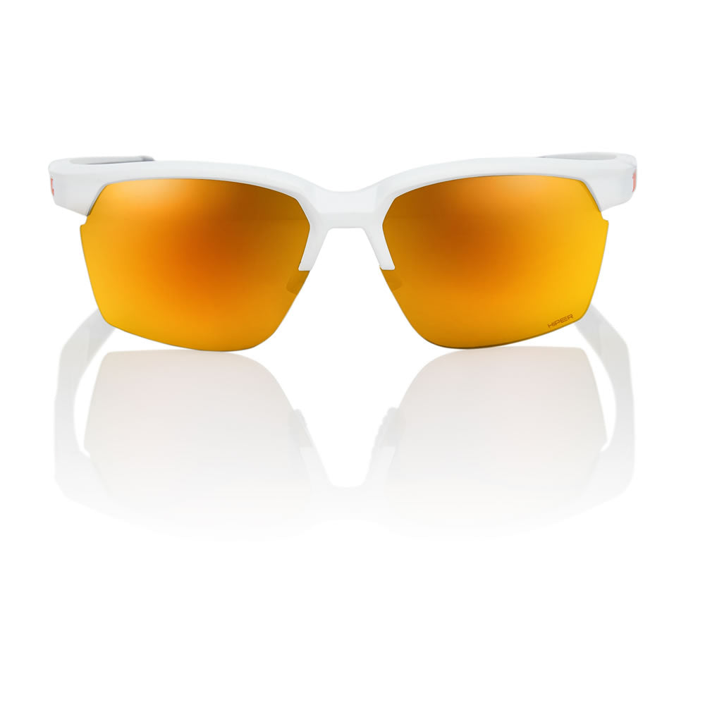 SPORTCOUPE- Matte White / HiPER Red Multilayer Mirror Lens