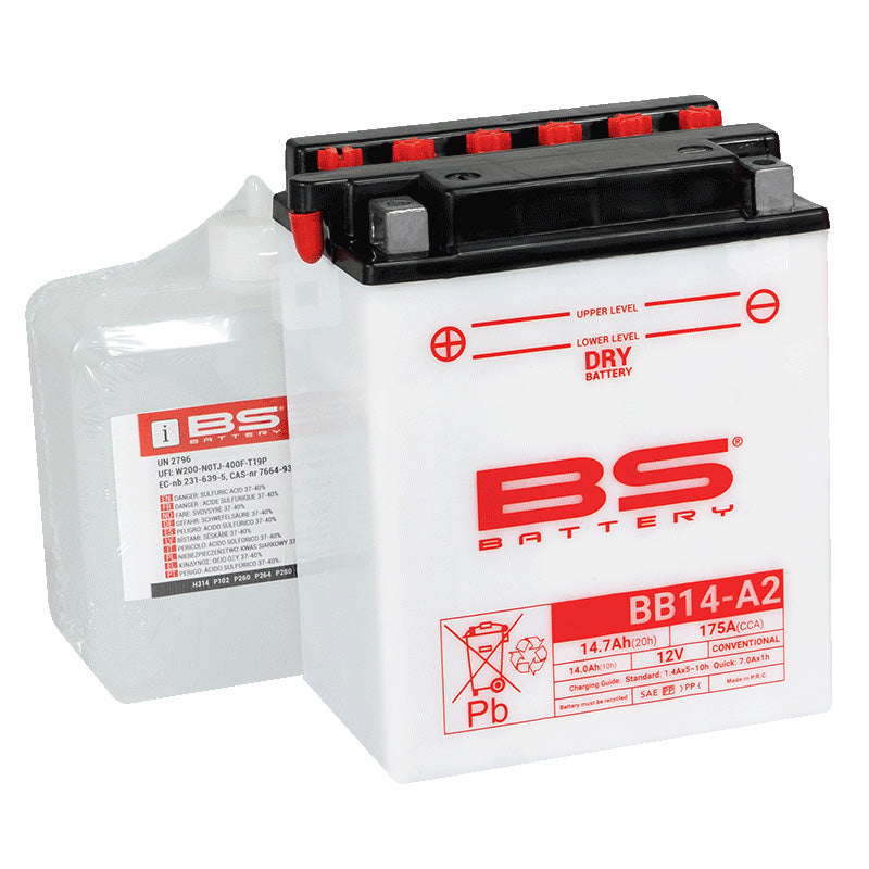 BSバッテリー BB14-A2 (YB14-A2 / CB14-A2互換) 開放式/液別