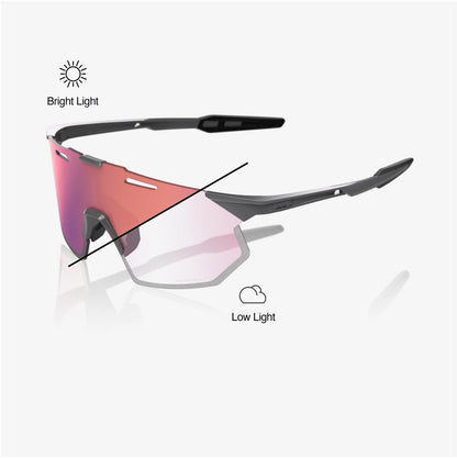 HYPERCRAFT SQ - Gloss Light Grey - Rose Gold Mirror Photochromic Lens