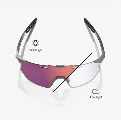 HYPERCRAFT SQ - Gloss Light Grey - Rose Gold Mirror Photochromic Lens