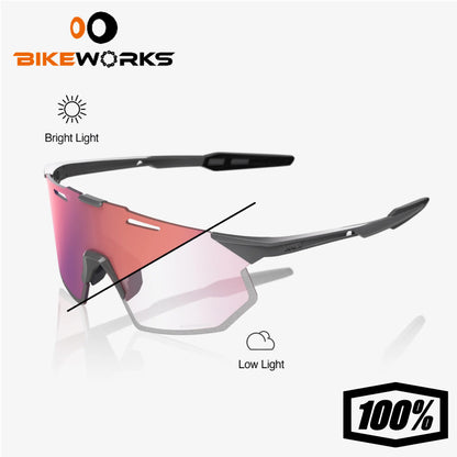 HYPERCRAFT SQ - Gloss Light Grey - Rose Gold Mirror Photochromic Lens