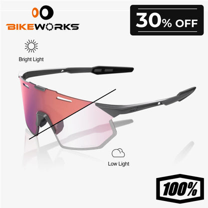 HYPERCRAFT SQ - Gloss Light Grey - Rose Gold Mirror Photochromic Lens