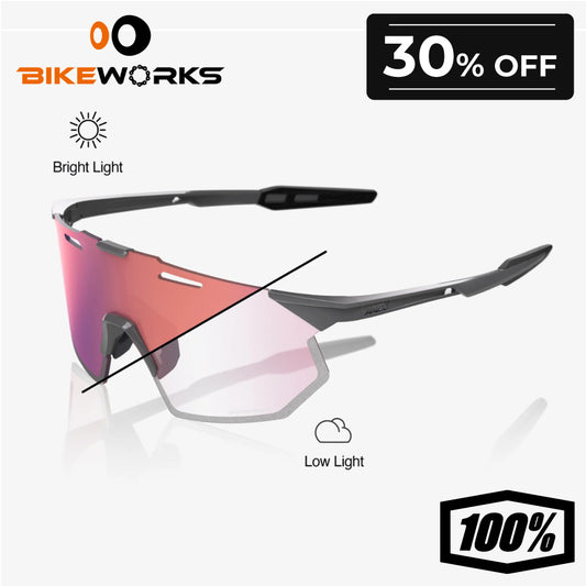 HYPERCRAFT SQ - Gloss Light Grey - Rose Gold Mirror Photochromic Lens