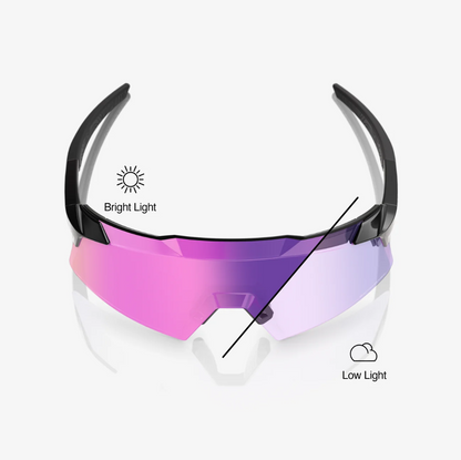AEROCRAFT Gloss Black - Purple Mirror Photochromic Lens