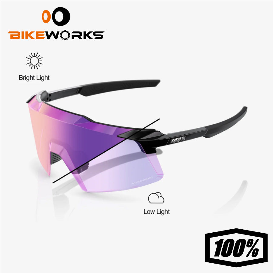 AEROCRAFT Gloss Black - Purple Mirror Photochromic Lens