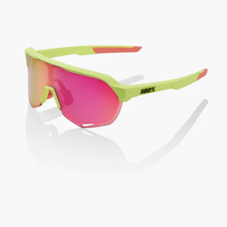S2  - Matte Washed Out Neon Yellow / Purple Multilayer Mirror Lens