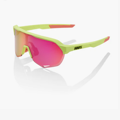 S2  - Matte Washed Out Neon Yellow / Purple Multilayer Mirror Lens