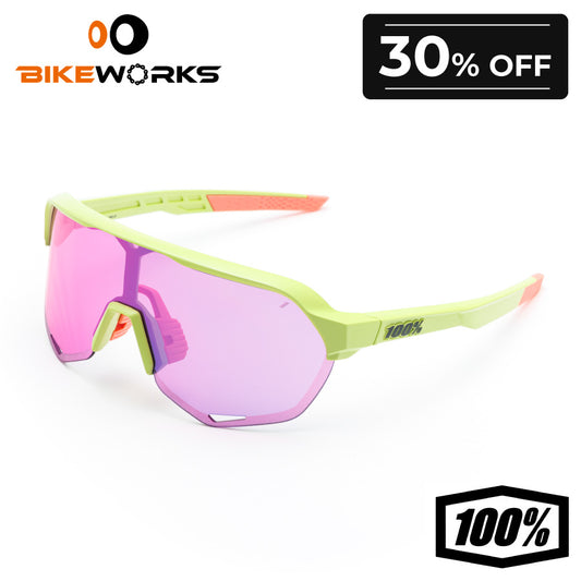 S2  - Matte Washed Out Neon Yellow / Purple Multilayer Mirror Lens