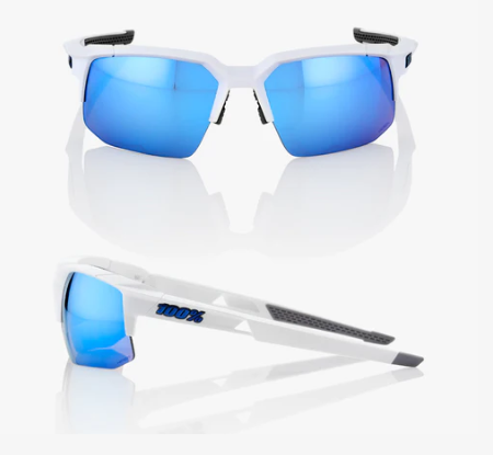 SPEEDCOUPE  - Matte White & HiPER Blue Multilayer Mirror Lens