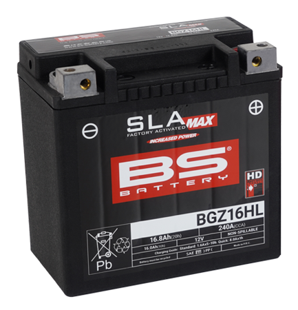 BSバッテリー BGZ16HL ( ハーレー 純正品番 65958-04A/04B/04C BTX14HL/YTX14L-BS互換 ) 液入