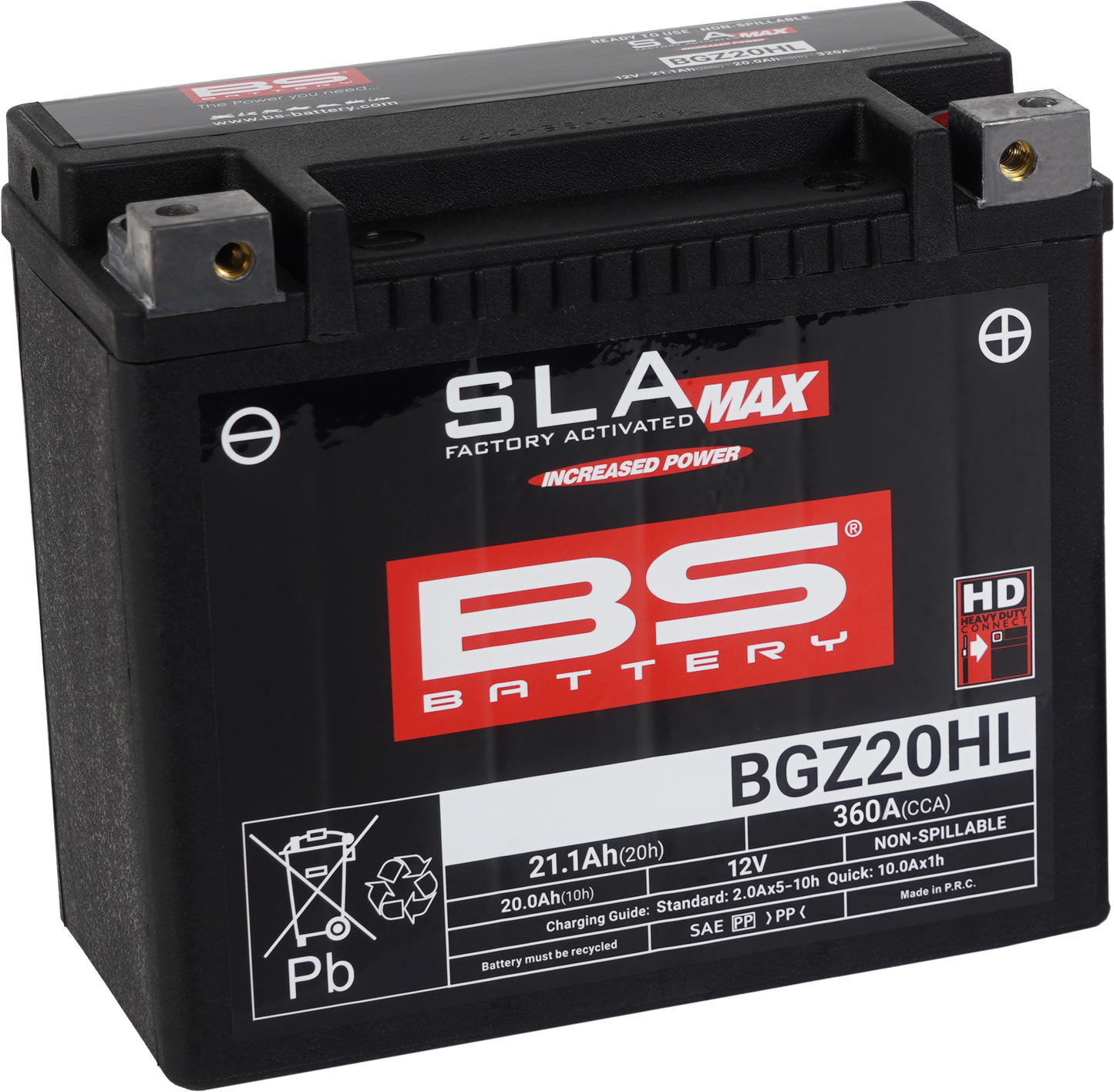 BSバッテリー BGZ20HL ( ハーレー 純正品番 66000207/66000208 BTX20HL/YTX20HL-BS互換 ) 液入