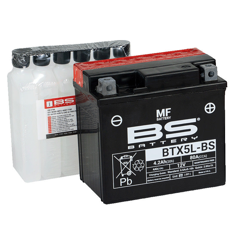 BSバッテリー BTX5L-BS (YTX5L-BS / GTX5L-BS / FTX5L-BS互換) 液別