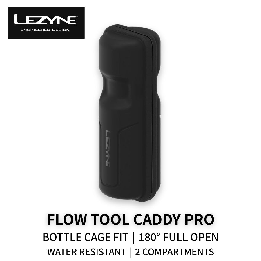 LEZYNE FLOW TOOL CADDY PRO 自転車 ツールケース ボトルケージ 防水素材 収納ケース BLACK