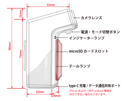 【在庫一掃SALE】tooocycling DVR80 Bicycle Lamp Camera 自転車 ドライブレコーダー リアカメラ 1080P 60FPS テールライト