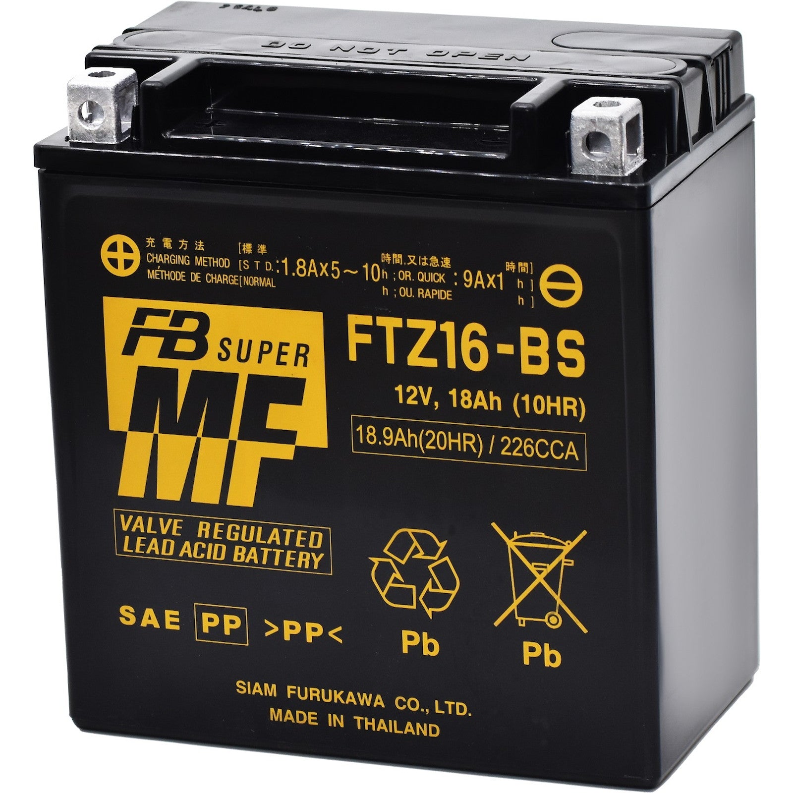 古河電池 FTZ16-BS（YTX16-BS / FTH16-BS互換）制御弁式VRLA MF